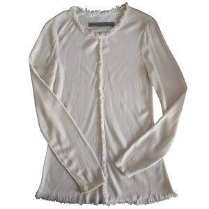 Raquel Allegra 2 Frayed Edge Long Sleeve Tunic Coastal Vacation Casual Boho Chic